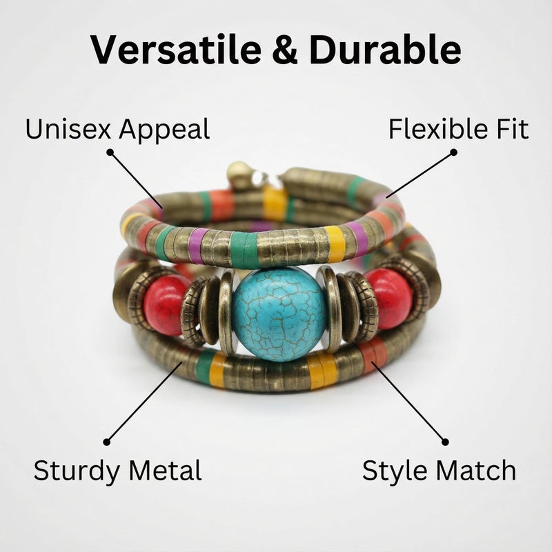 HENGYID African Handmade Tribal Beaded Ethnic Rope Bracelet, Ideal for Everyday Wear & Special Occasions - Image 2